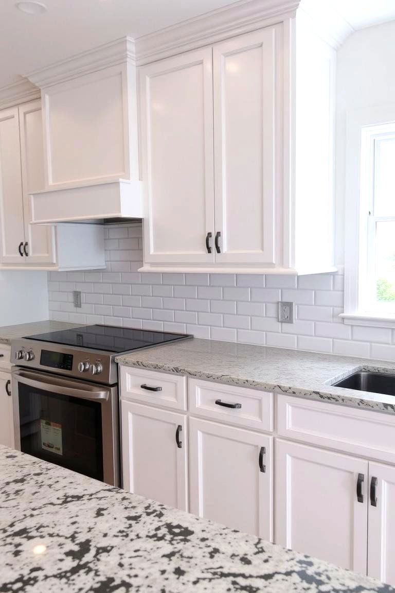 Classic Subway Tile - 24 Backsplash Ideas for White Cabinets and Granite Countertops