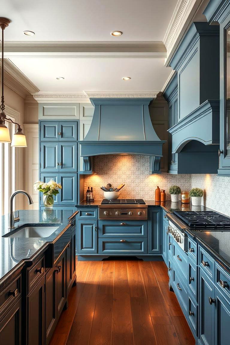 Classic Timelessness - 24 kitchens with blue countertops