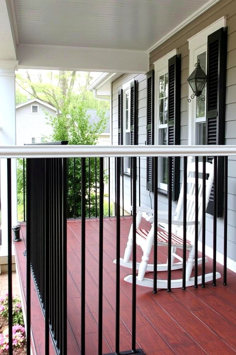 Classic Vertical Picket Railing - 24 Metal Deck Railing Ideas