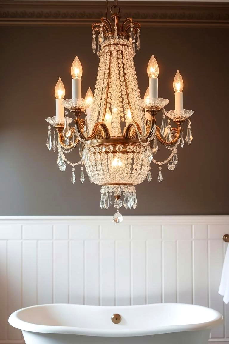 Classic Victorian Chandelier - 24 Bathroom Chandelier Ideas