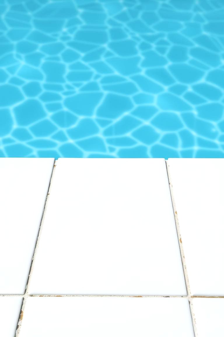 Classic White Ceramic Tiles - 24 Waterline Pool Tile Ideas