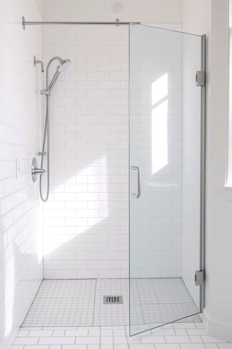 Classic White Ceramic Tiles - 24 Shower Floor Tile Ideas