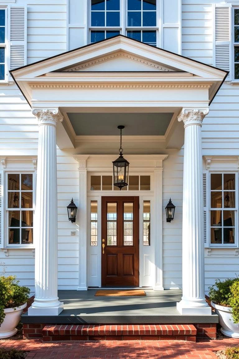 Classic White Columns and Shutters - 24 Colonial Front Porch Ideas