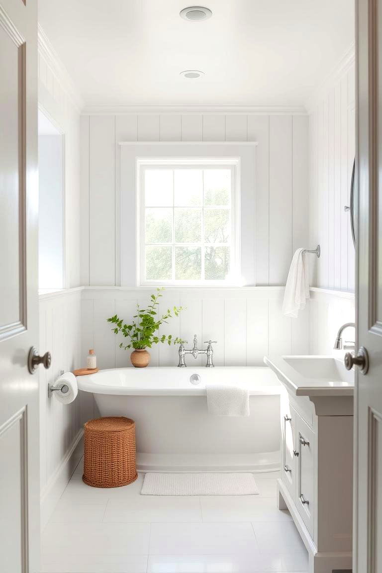 Classic White Cottage Bathroom - 24 Cottage Bathroom Ideas