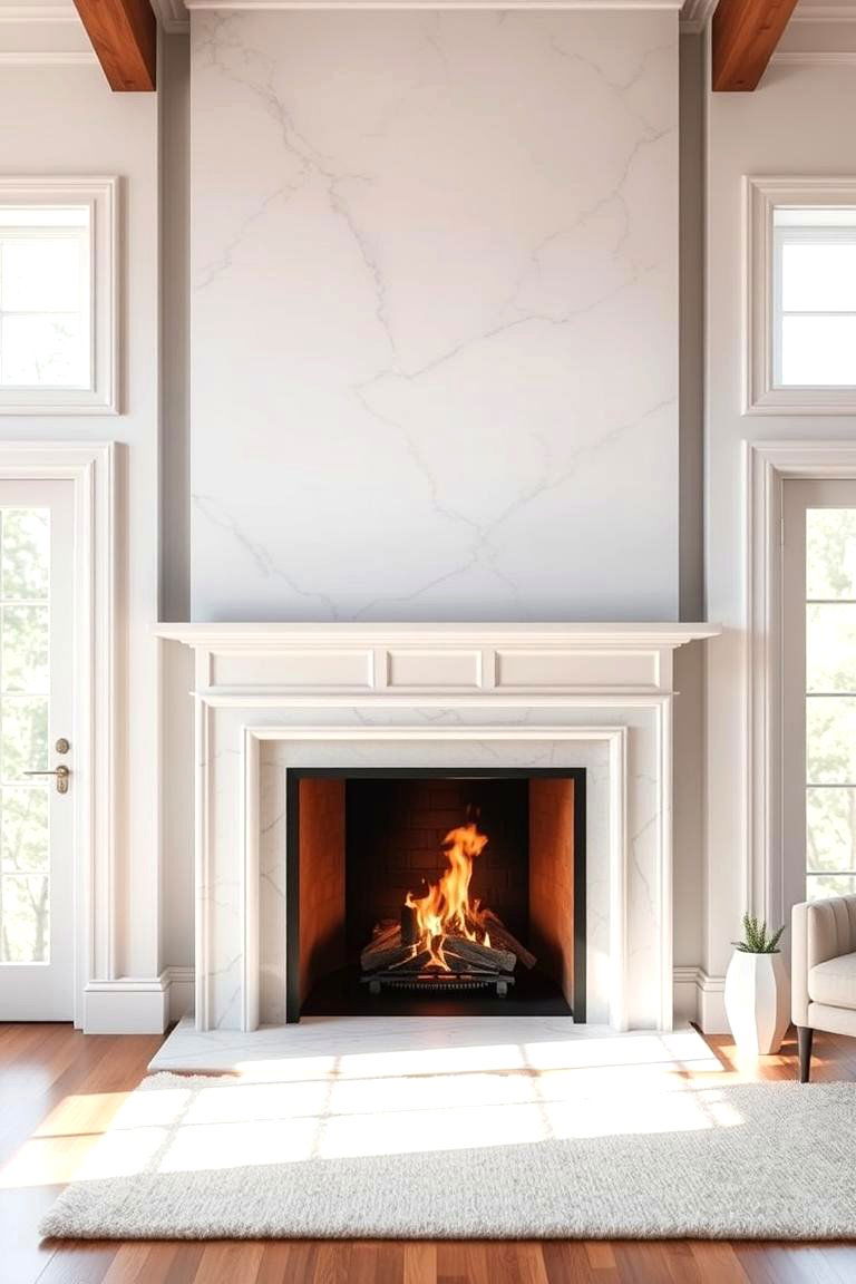 Classic White Marble Fireplace - 24 Marble Fireplace Ideas