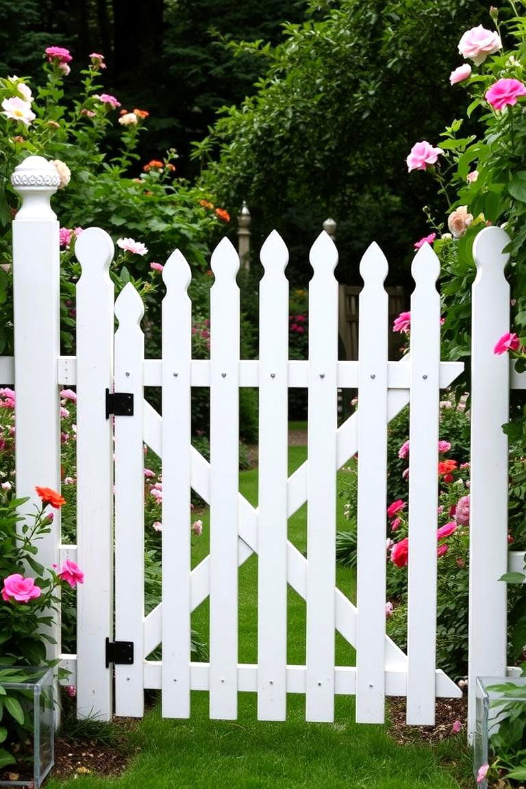 Classic White Picket Fence Gate - 24 Front Gate Ideas