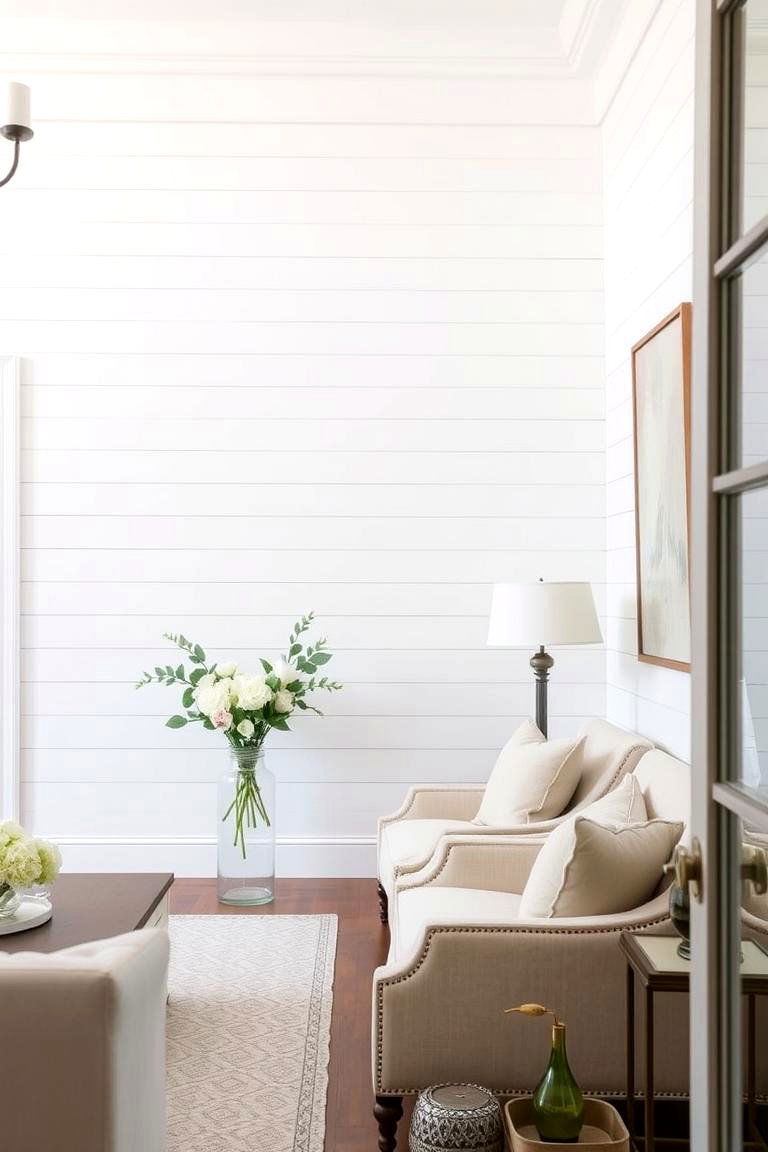 Classic White Sophistication - 24 shiplap accent wall ideas