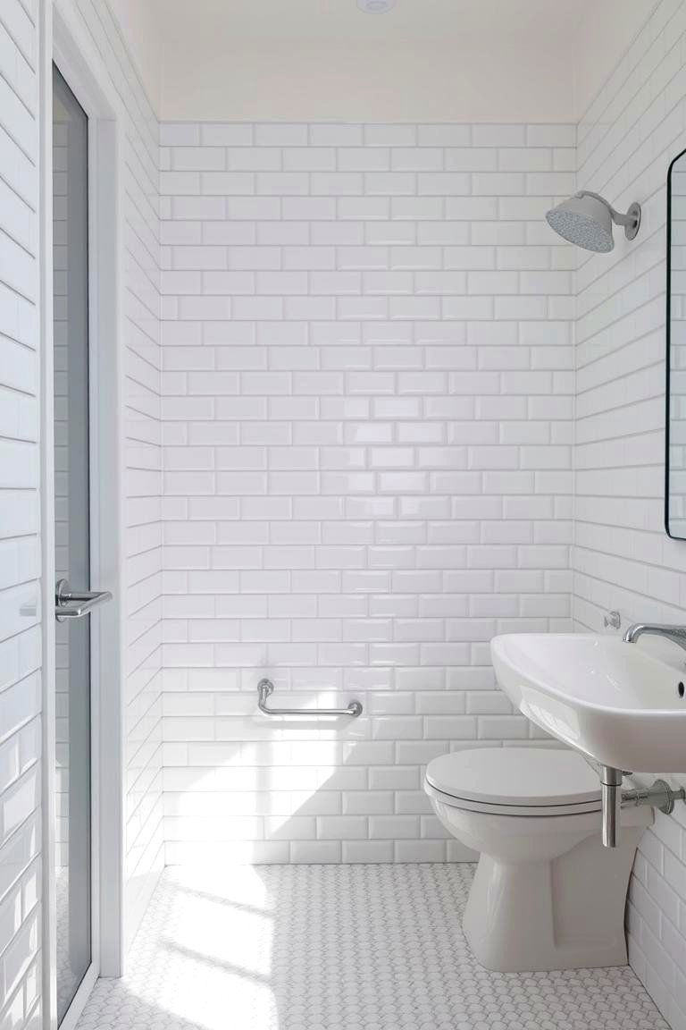 Classic White Subway Tile - 24 Small White Bathroom Ideas
