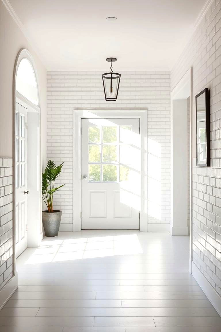 Classic White Subway Tiles - 24 Small Entryway Tile Floor Ideas