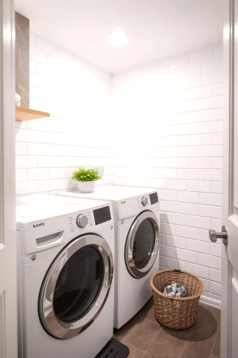 Classic White Subway Tiles - 24 Laundry Room Tile Ideas