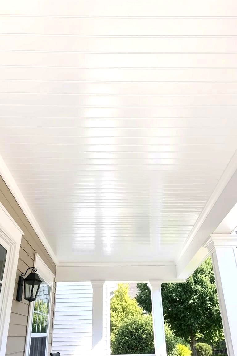 Classic White Vinyl Ceiling - 24 Vinyl Porch Ceiling Ideas
