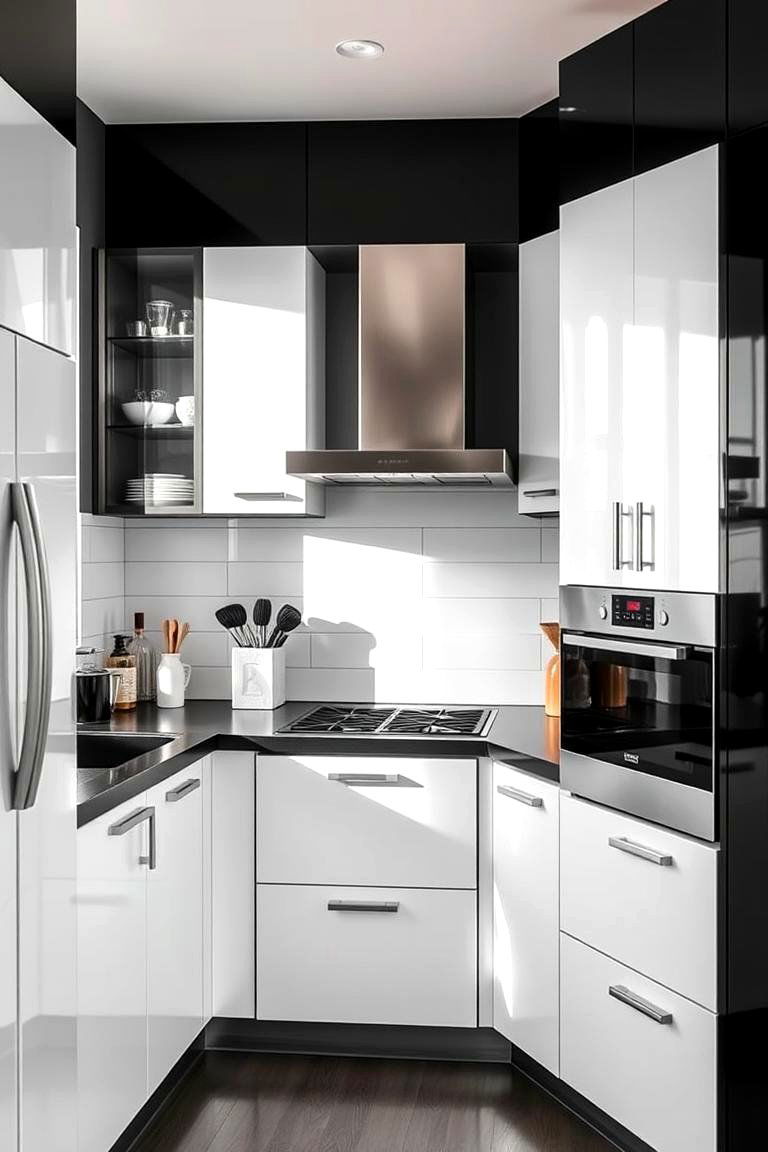 Classic White With Black Accents - 24 Kitchen With White Appliances Ideas