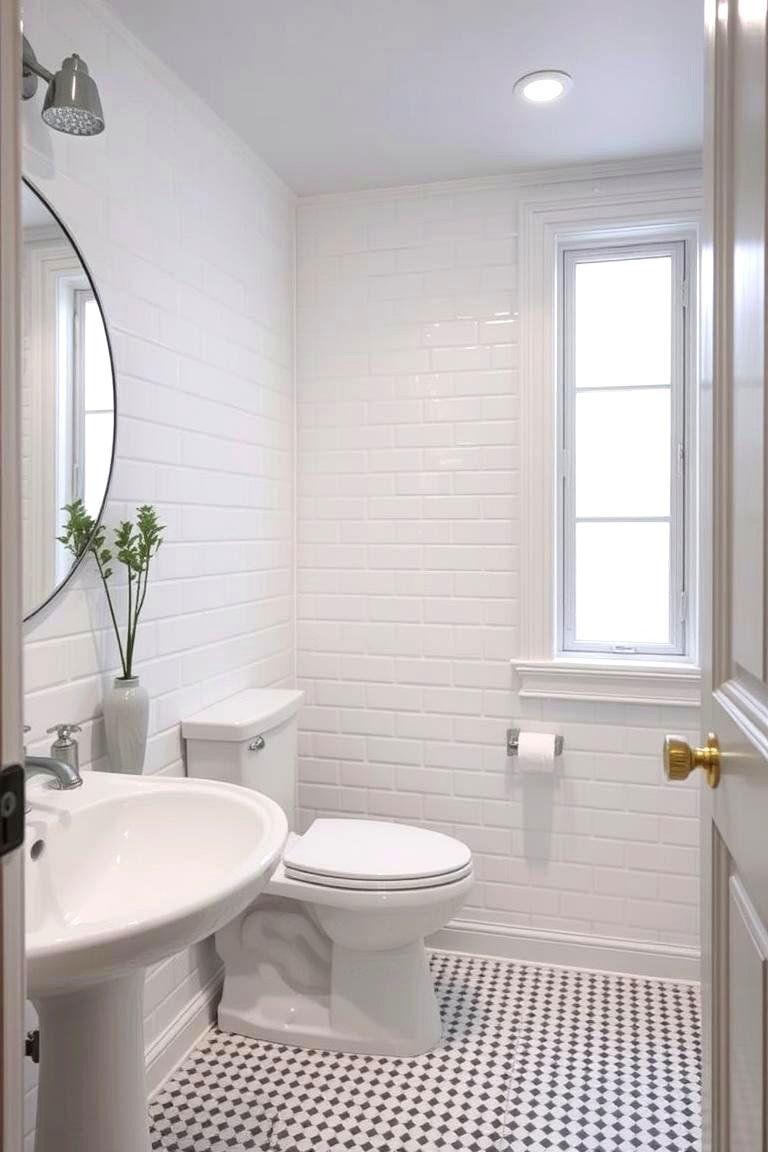 Classic White and Grey - 24 Basement Bathroom Ideas