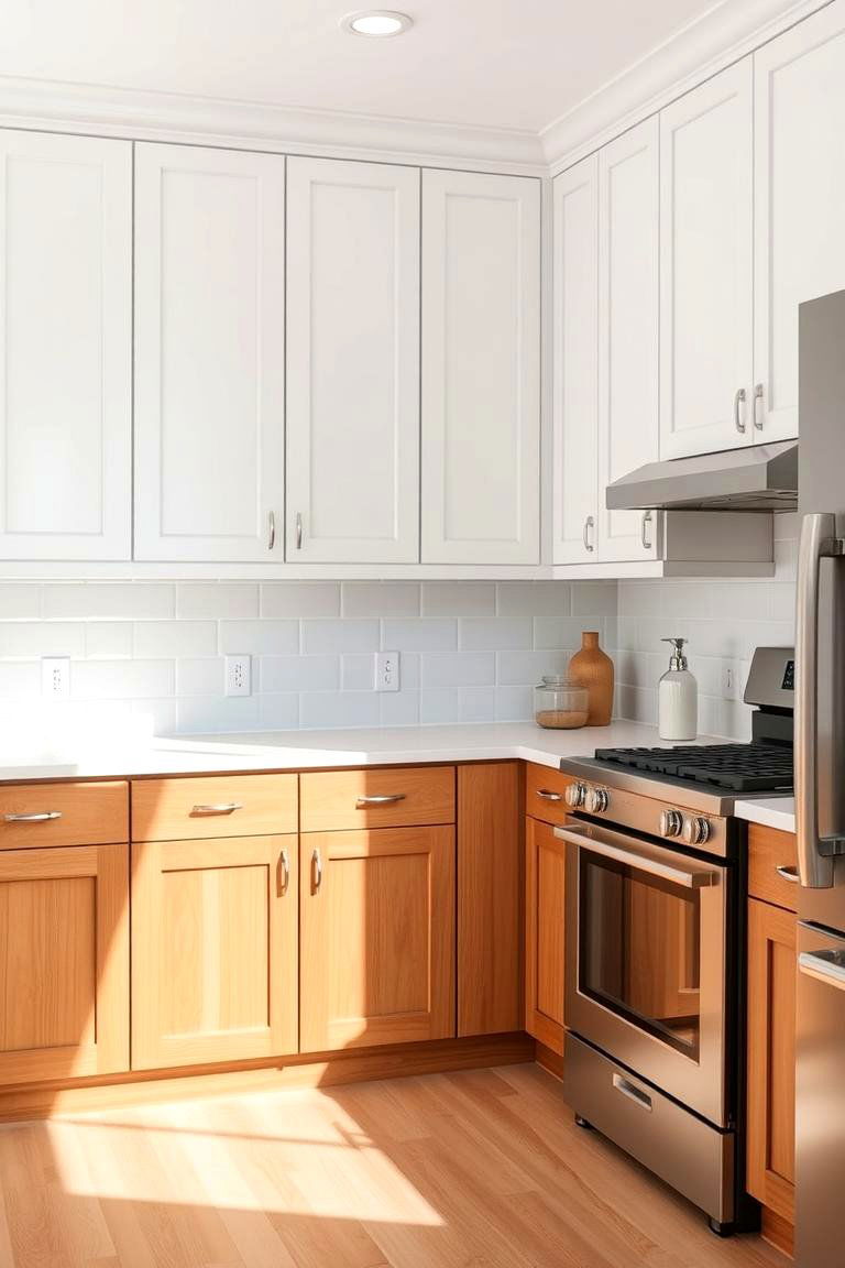 Classic White and Wood - 24 Two Tone Kitchen Cabinet Ideas