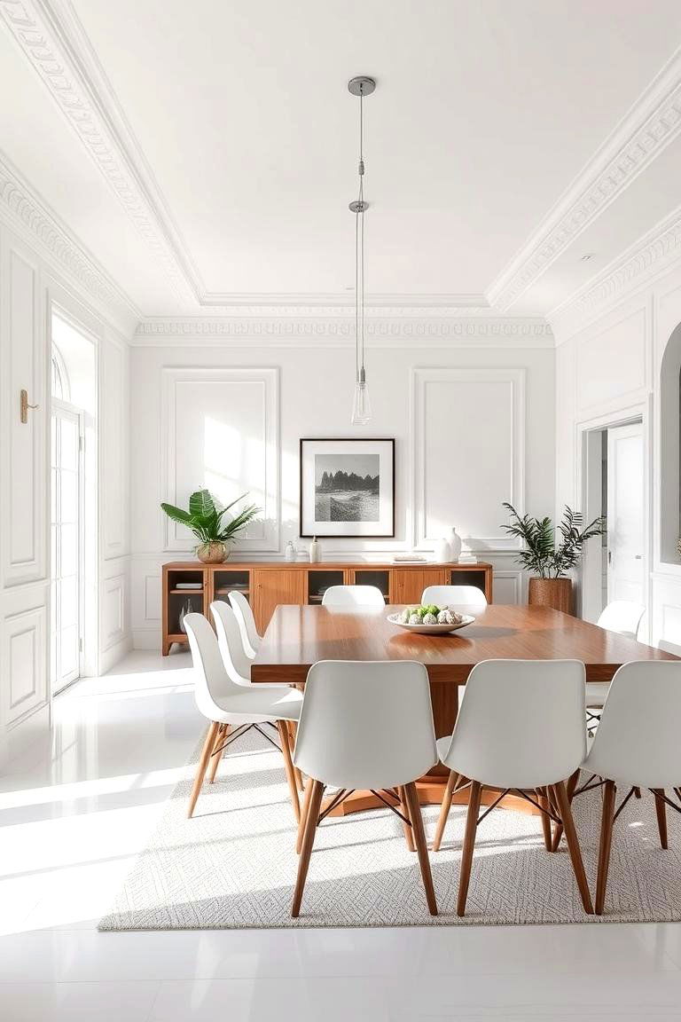 Classic White for Timeless Elegance - 24 Dining Room Paint Colors