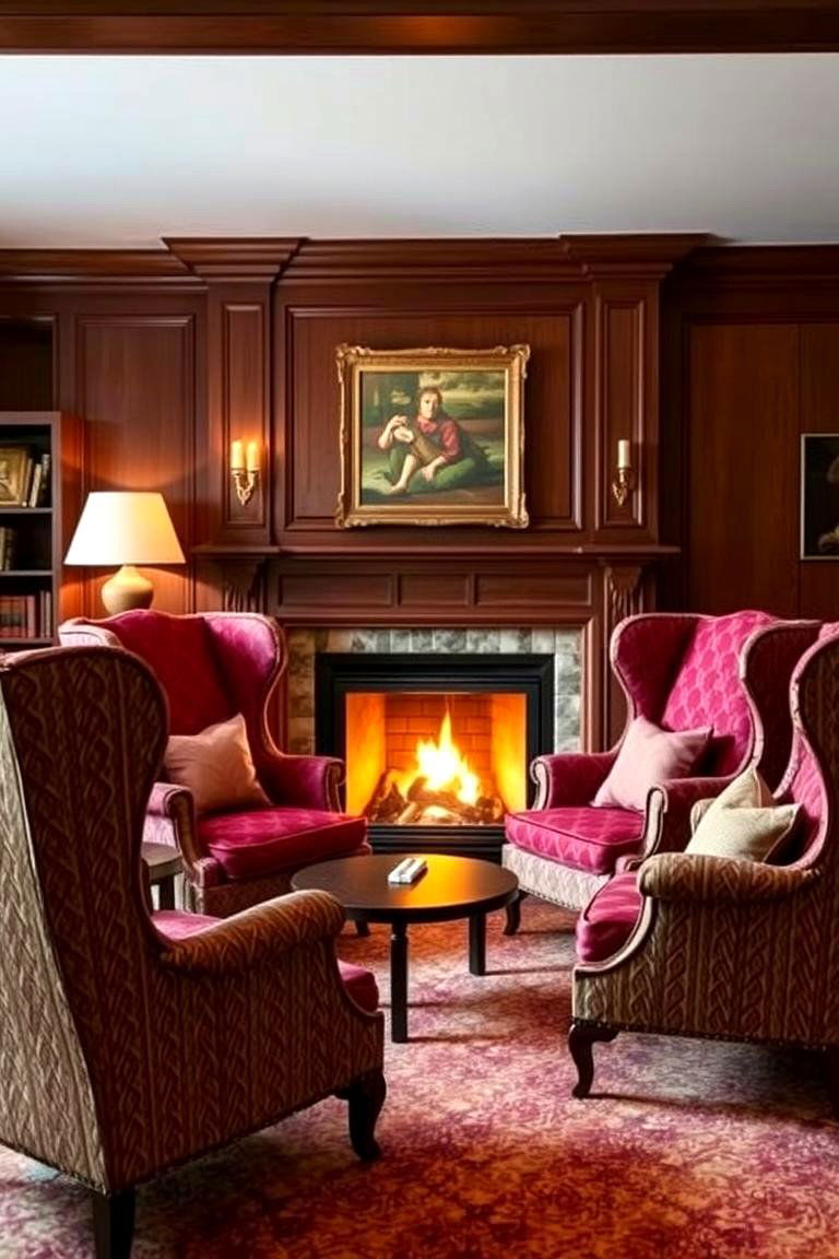 Classic Wingback Chairs - 24 Fireplace Seating Ideas
