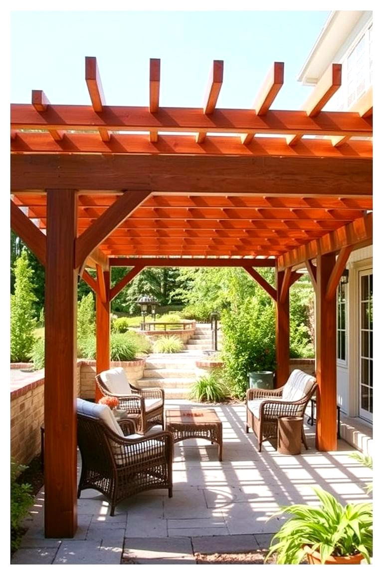 Classic Wooden Pergola - 24 Patio Pergola Ideas