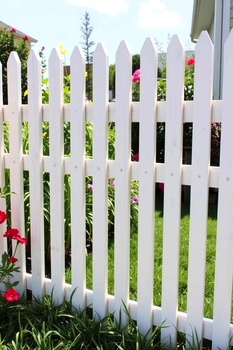 Classic Wooden Picket Fence - 24 Backyard Fence Ideas