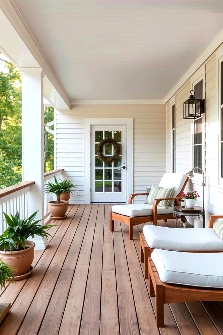 Classic Wooden Porch Deck - 24 Front Porch Deck Ideas