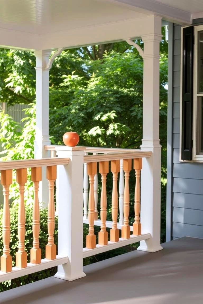 Classic Wooden Railing - 24 Front Porch Railing Ideas