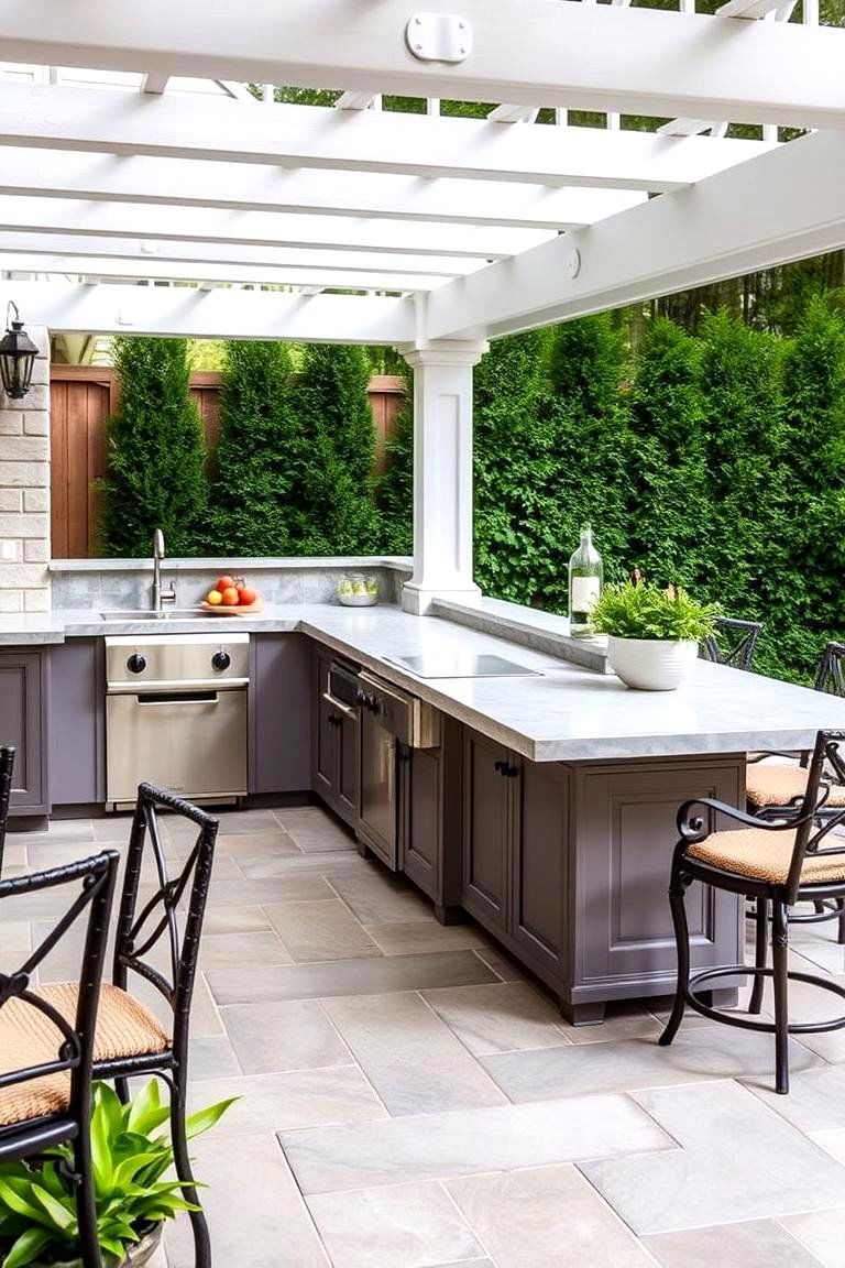 Classic and Versatile Bluestone - 24 Outdoor Countertop Ideas