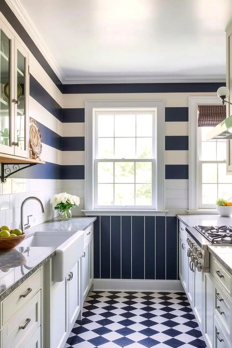 Classic and Versatile Stripes - 24 Kitchen Wallpaper Ideas
