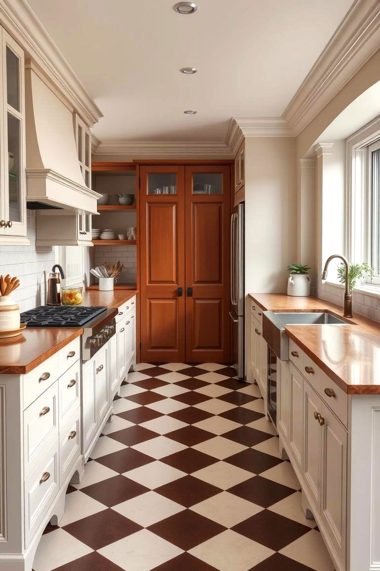 Classic with a Contemporary Twist - 24 Kitchens With Checkered Floors
