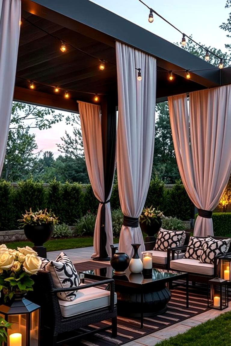 Classy Black and White Outdoor Ambiance - 24 Black and White Wedding Ideas