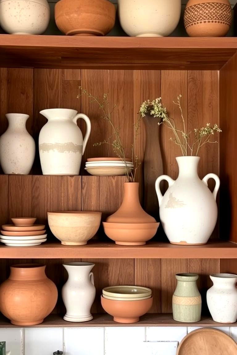 Clay Pottery Decor - 24 Natural Kitchen Design Ideas
