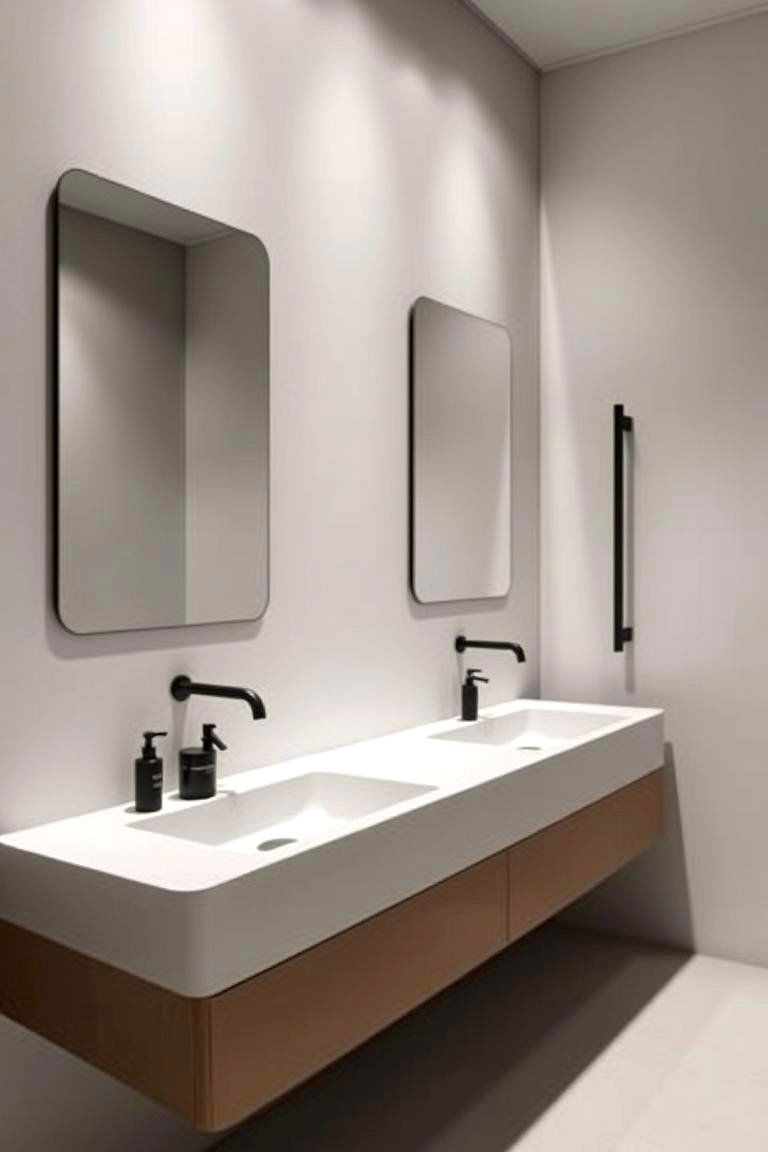 Clean Streamlined Fixtures - 24 Japandi Bathroom Ideas