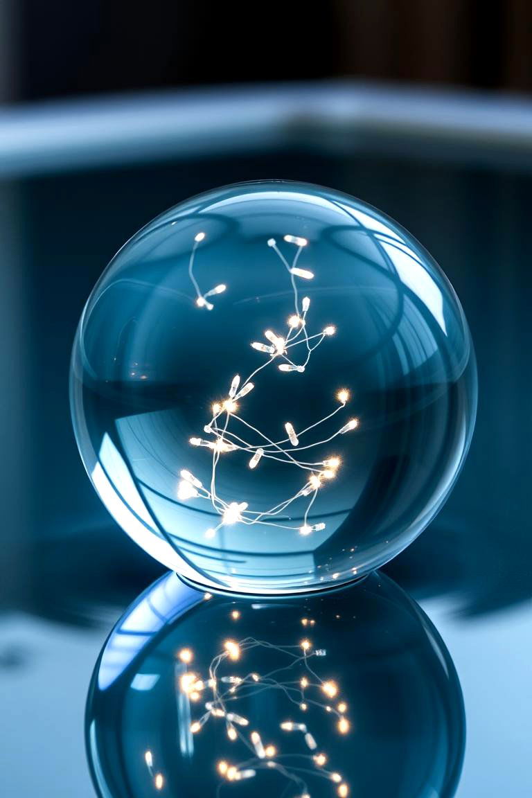 Clear Glass Balls with Floating Lights - 24 Floating Wedding Centerpiece Ideas