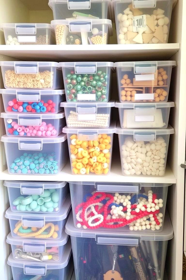 Clear Storage Containers - 24 Small Craft Room Ideas
