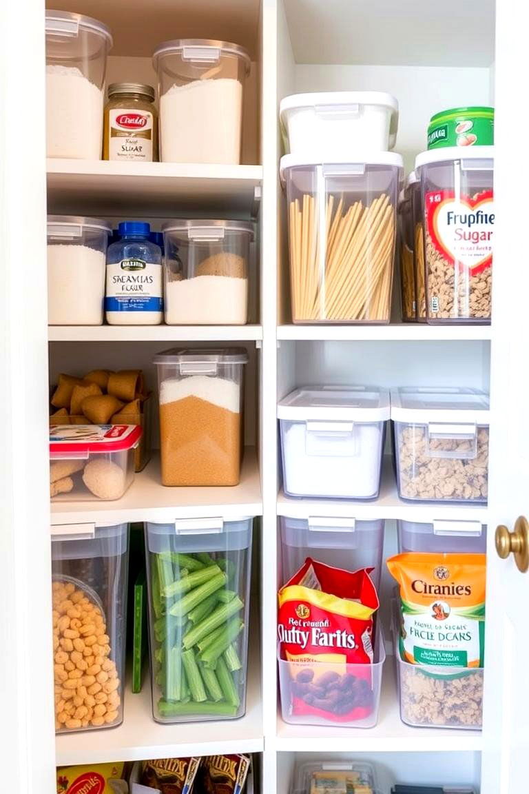 Clear Storage Containers for Visibility and Freshness - 24 Pantry Shelving Ideas