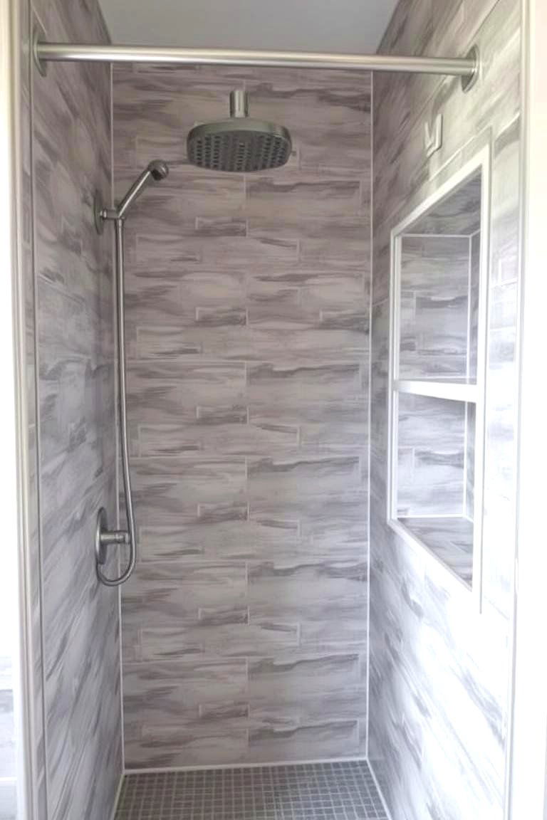 Clever Niche Shelves for Storage - 24 Small Bathroom Walk-in Shower Ideas