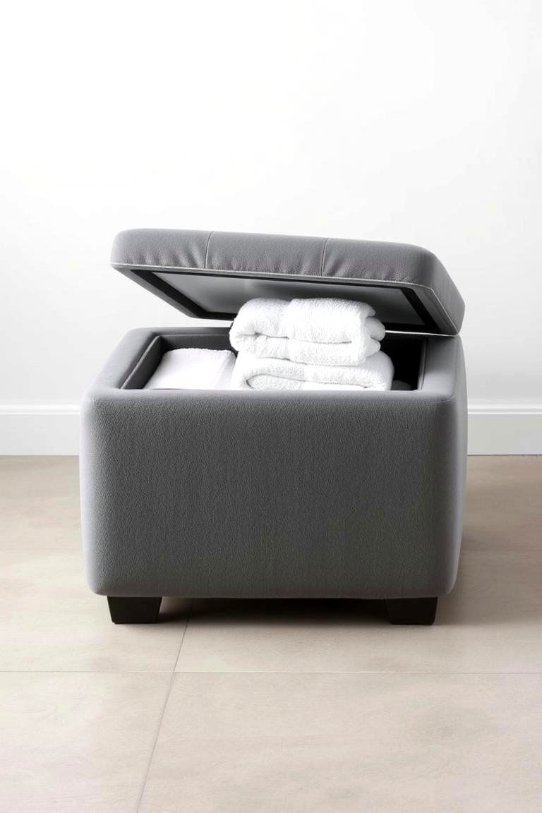 Clever Ottoman with Interior Storage - 24 Towel Storage Ideas