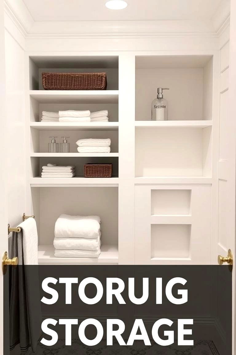 Clever Storage Options - 24 Small White Bathroom Ideas