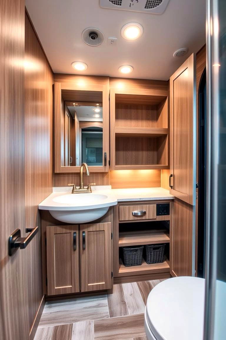 Clever Storage Solutions - 24 Small Rv Bathroom Ideas