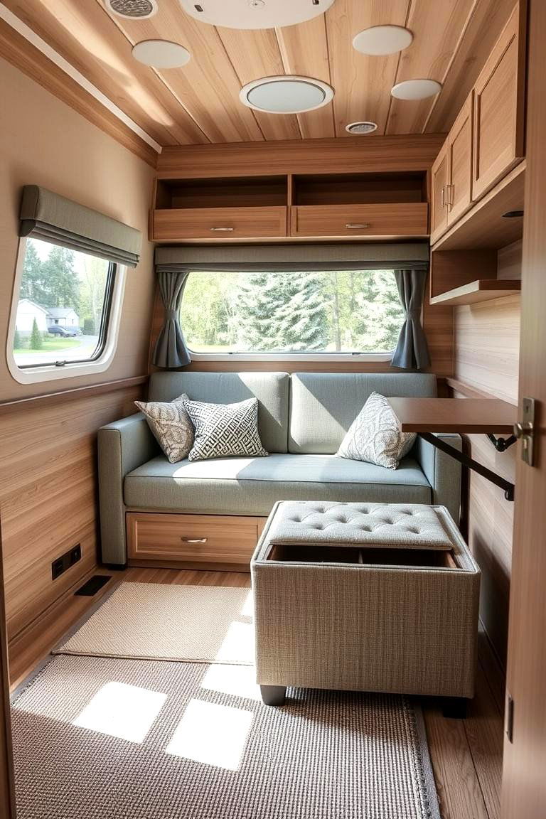 Clever Use of Multifunctional Furniture - 24 One Room Cabin Interior Design Ideas