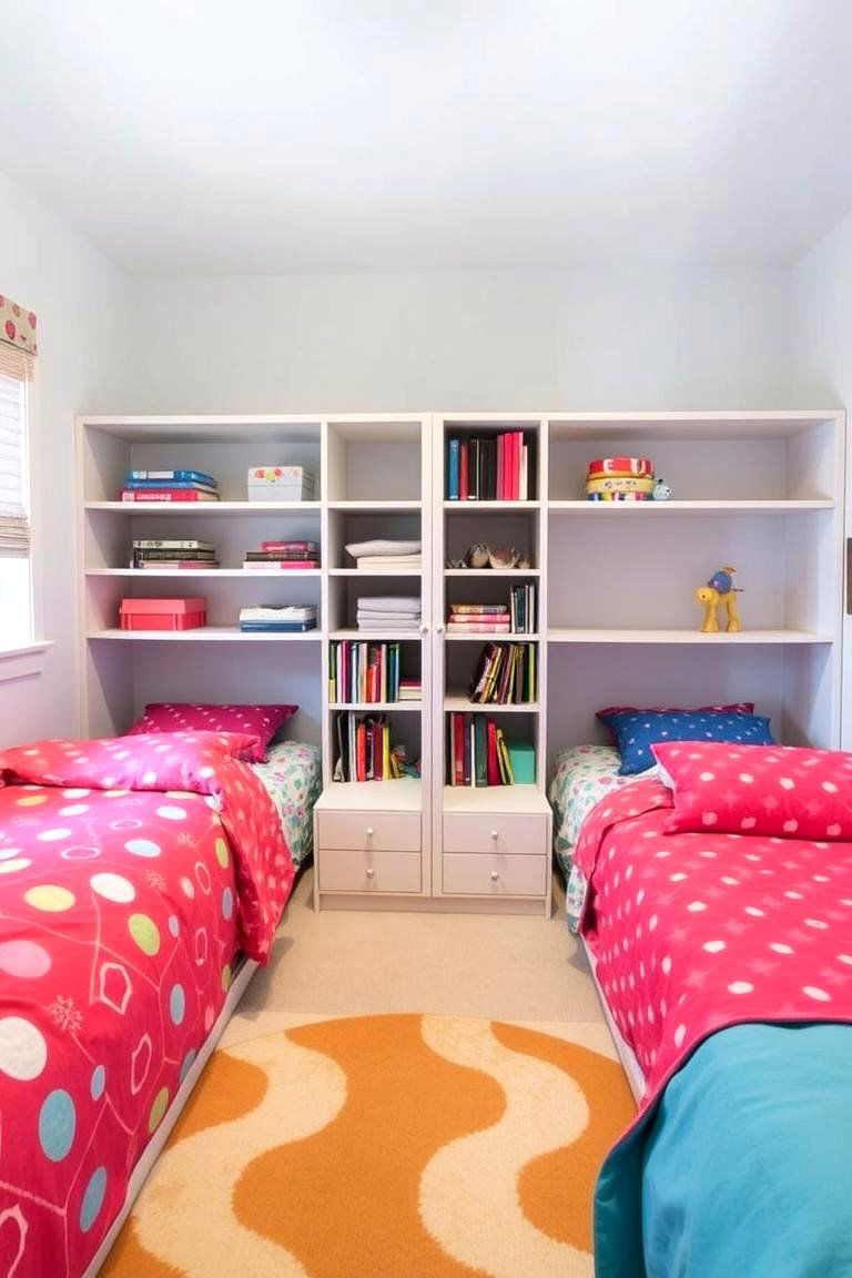 Cleverly Placed Dividers - 24 Shared Bedroom Ideas for Small Rooms
