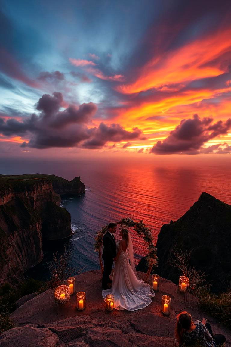 Cliffside Sunset Wedding - 24 Destination Wedding Ideas