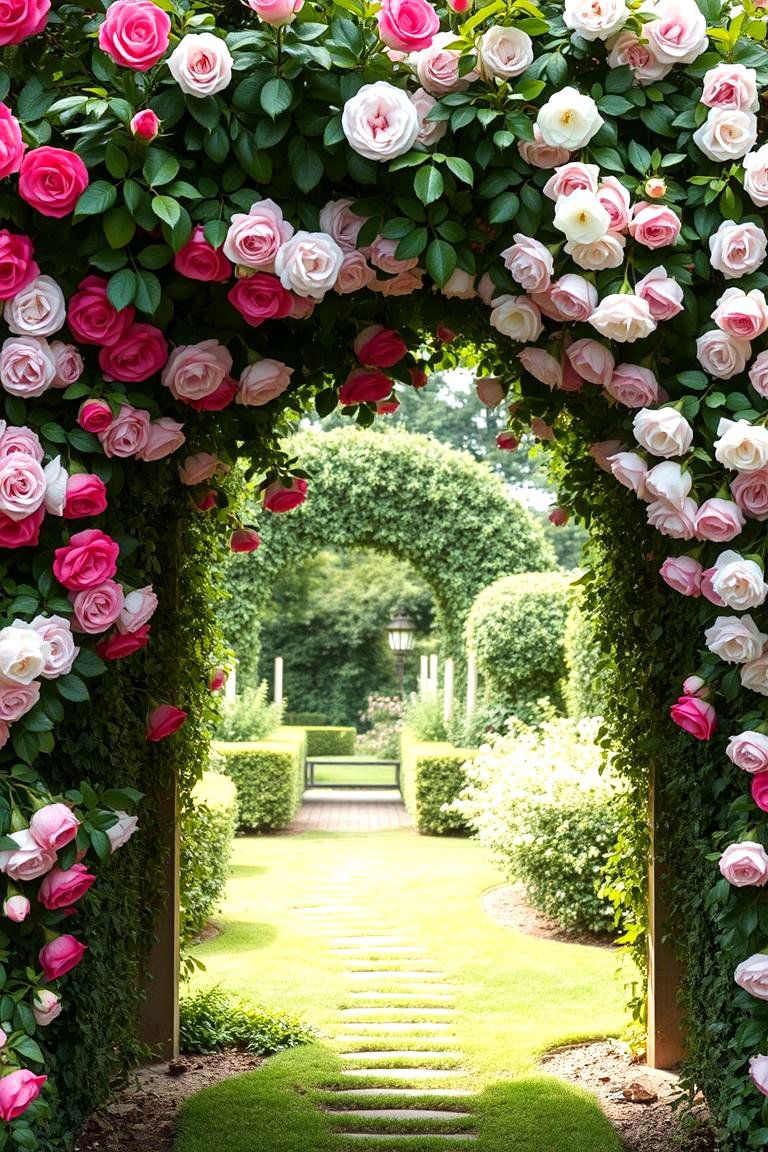 Climbing Roses Archway - 24 Backyard Oasis Ideas
