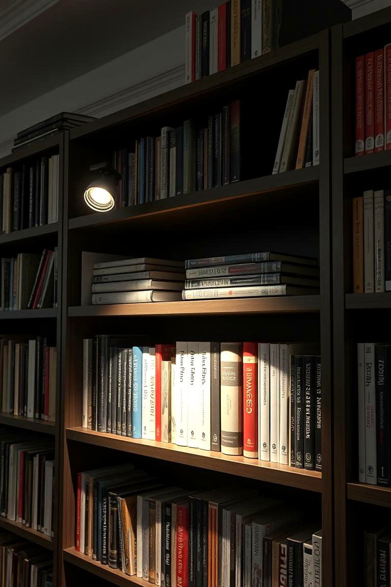 Clip On LED Shelf Spotlights - 24 Bookshelf Lighting Ideas