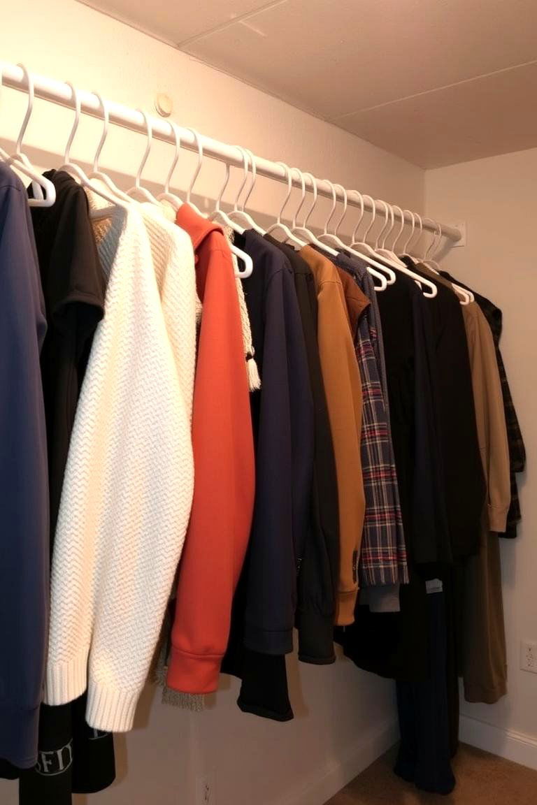 Closet Rods for Hanging Garments - 24 Basement Storage Ideas