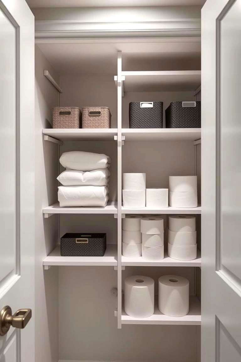 Closet Storage Solution - 24 Toilet Paper Storage Ideas