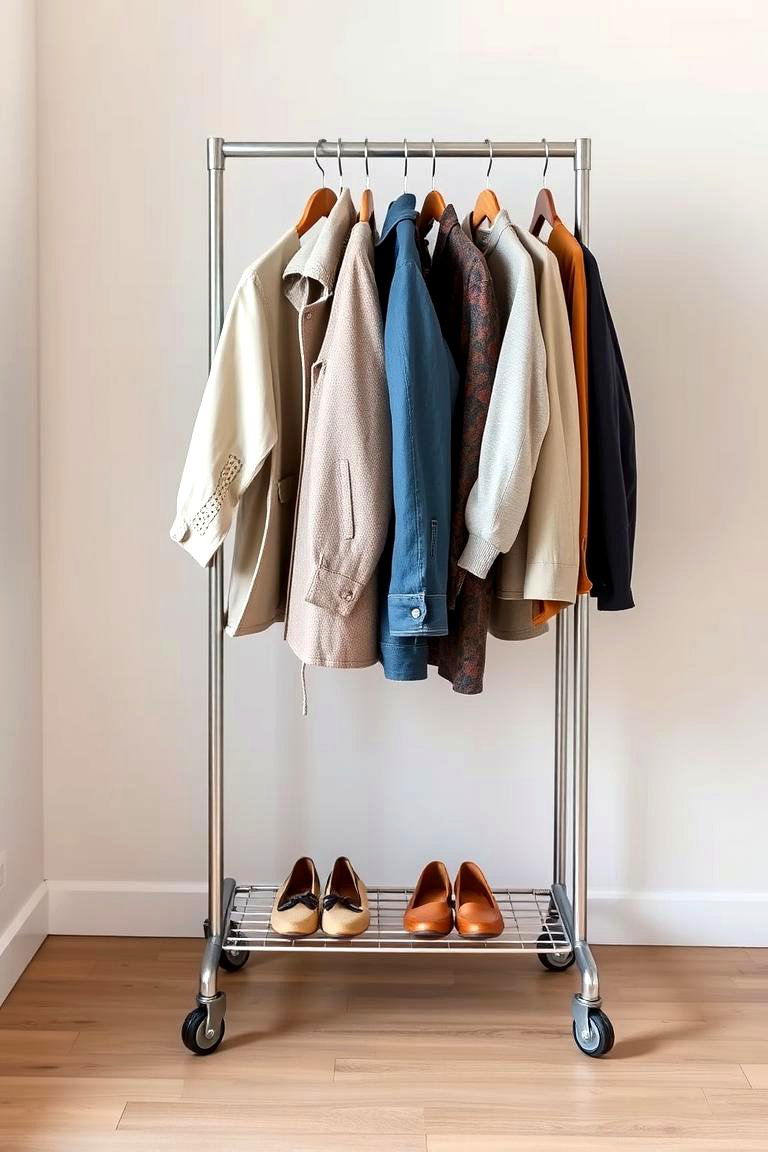 Clothing Rack on Wheels - 24 Open Closet Ideas