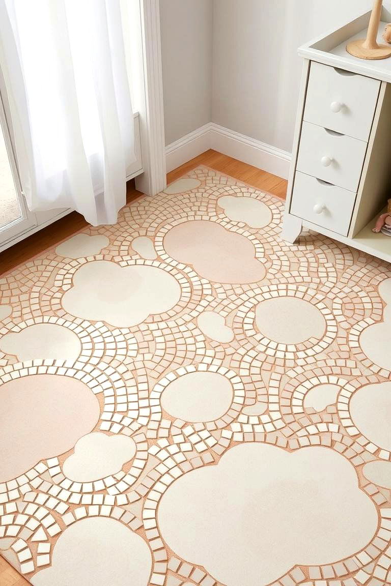 Cloud Mosaic Floor Design - 24 Cloud Themed Nursery Ideas