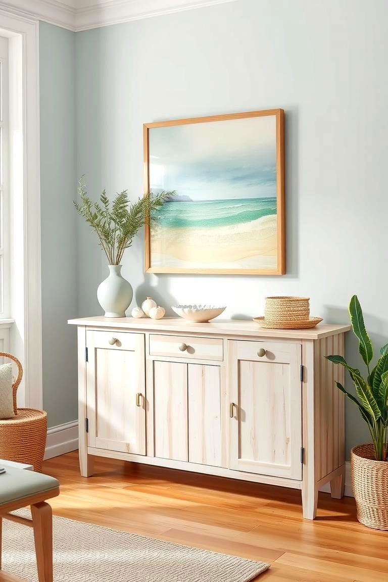 Coastal Beach Vibes Console - 24 Tv Console Decor Ideas