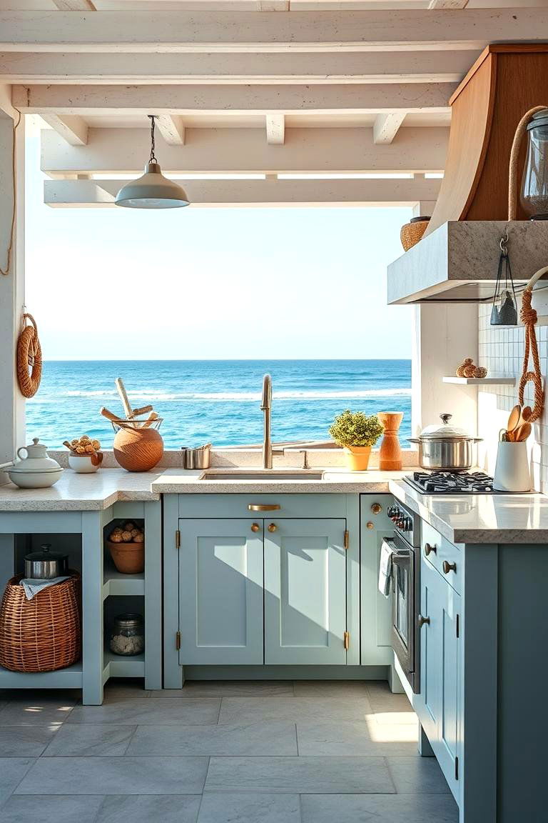 Coastal Beachside Cooking Area - 24 Luxury Outdoor Kitchen Ideas