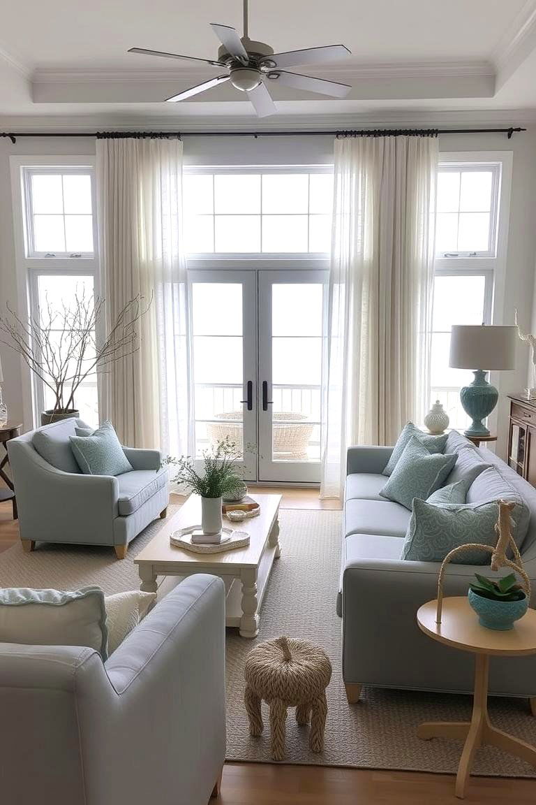 Coastal Blue Decor for Relaxed Ambiance - 24 Blue Living Room Ideas