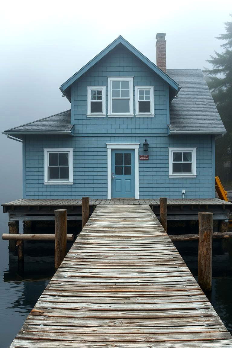 Coastal Blue Gray - 24 Lake House Exterior Colors Ideas